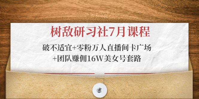 树敌研习社7月课程：破不适宜+零粉万人直播间卡广场+团队赚佣16W美女号套路-电脑资源自留地