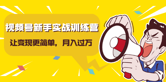 视频号新手实战训练营，让变现更简单，玩赚视频号，轻松月入过万-电脑资源自留地