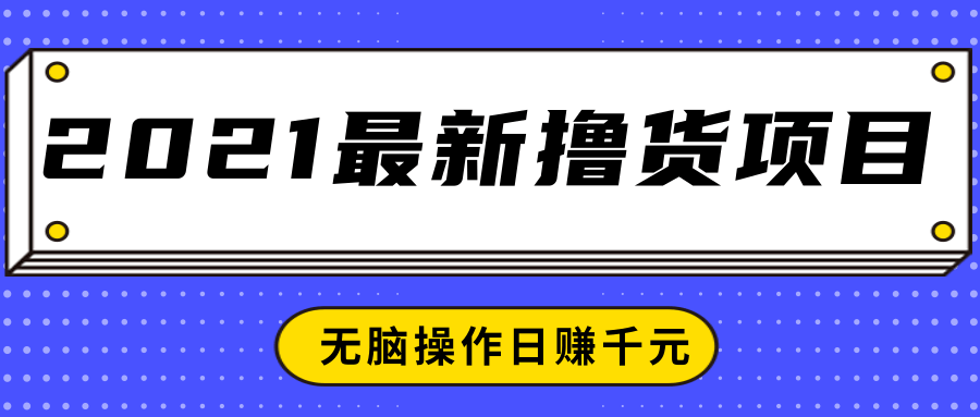 2021最新撸货项目，一部手机即可实现无脑操作轻松日赚千元-电脑资源自留地