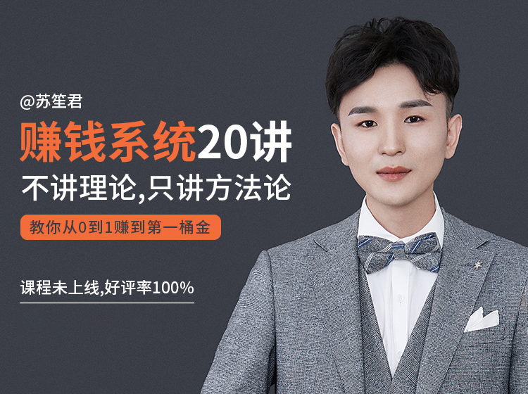 苏笙君的赚钱系统20课 教你从0到1赚到你的第一桶金（不讲理论，只讲方法论）-电脑资源自留地