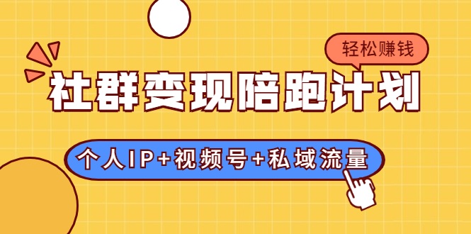 社群变现陪跑计划：建立“个人IP+视频号+私域流量”的社群商业模式轻松赚钱-电脑资源自留地