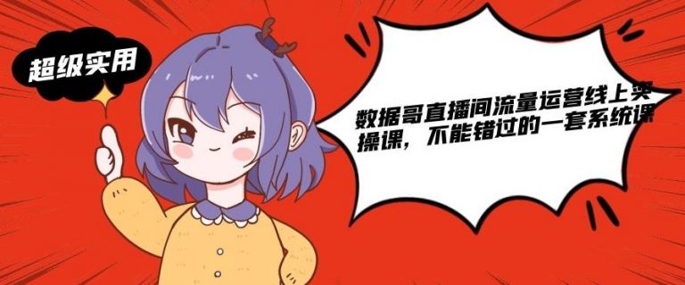 数据哥直播间流量运营线上实操课，不能错过的一套系统课-电脑资源自留地