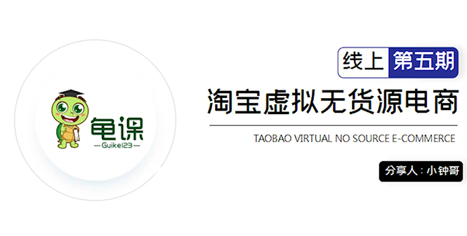 龟课·淘宝虚拟无货源电商5期，全程直播 现场实操，一步步教你轻松实现躺赚-电脑资源自留地