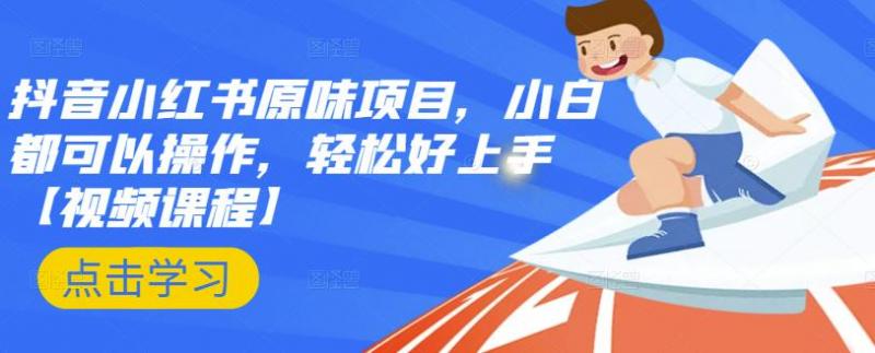 抖音小红书原味项目，小白都可以操作，轻松好上手【视频课程】-电脑资源自留地
