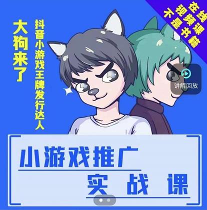 大狗来了：小游戏推广实战课，带你搭建一个游戏推广变现账号-电脑资源自留地