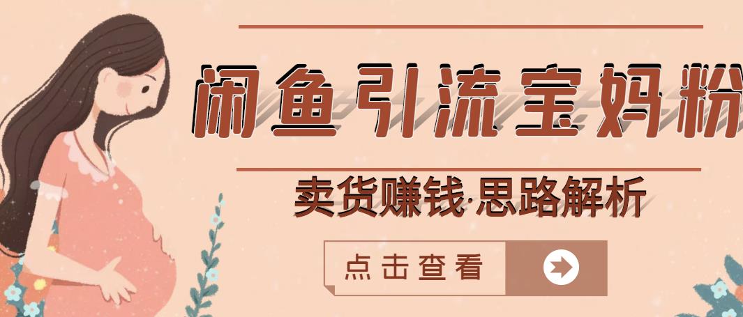 闲鱼引流宝妈粉+卖货赚钱一个月收益30000+（实操视频教程）-电脑资源自留地