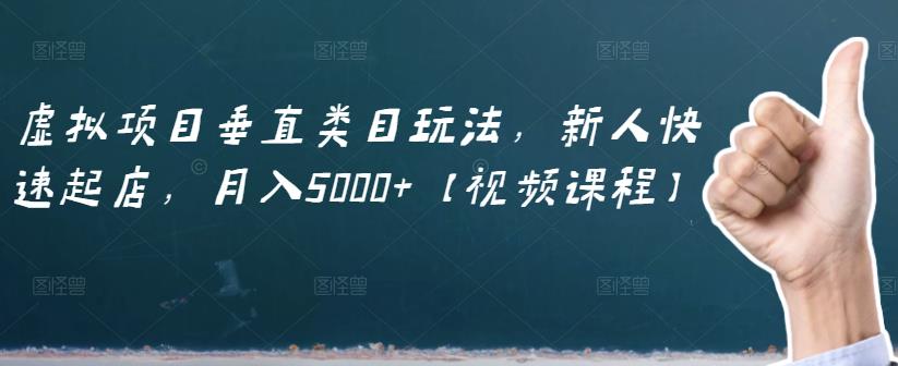 虚拟项目垂直类目玩法，新人快速起店，月入5000+【视频课程】-电脑资源自留地