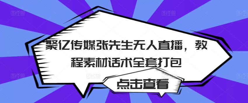 聚亿传媒张先生无人直播，教程素材话术全套打包-电脑资源自留地