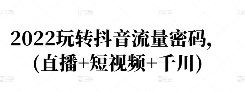2022玩转抖音流量密码，(直播+短视频+千川)-电脑资源自留地