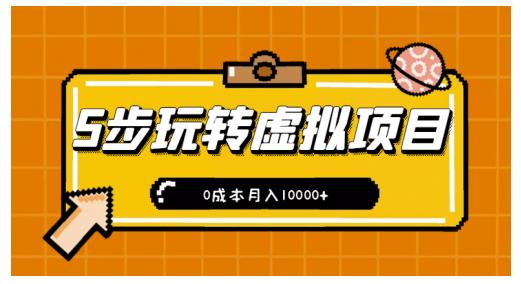 新手小白只需5步，即可玩转虚拟项目，0成本月入10000+【视频课程】-电脑资源自留地