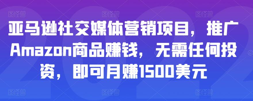 亚马逊社交媒体营销项目，推广Amazon商品赚钱，无需任何投资，即可月赚1500美元-电脑资源自留地