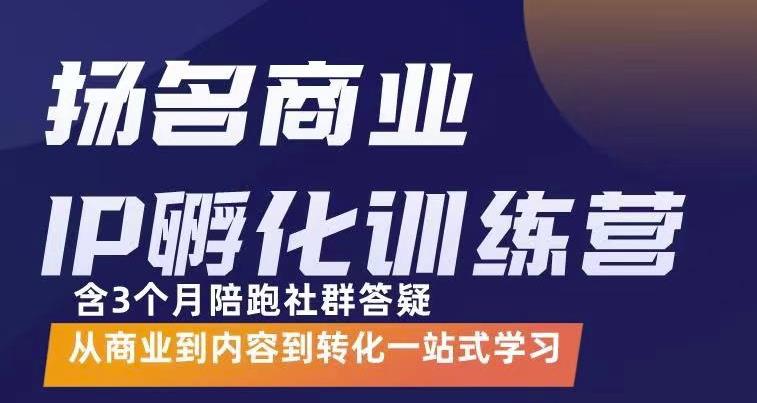 杨名商业IP孵化训练营，从商业到内容到转化一站式学 价值5980元-电脑资源自留地