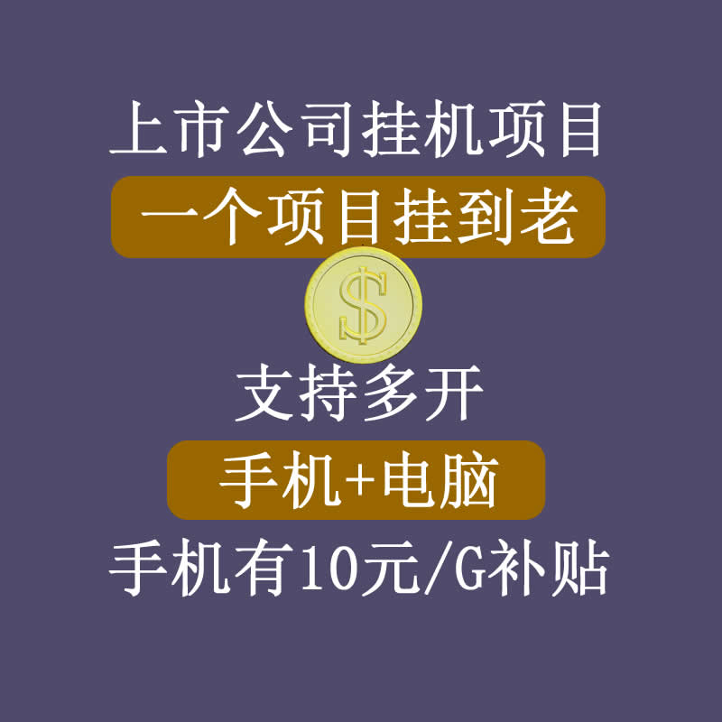 正规挂机项目，支持手机电脑一起挂，支持虚拟机多开，可以挂到老-电脑资源自留地
