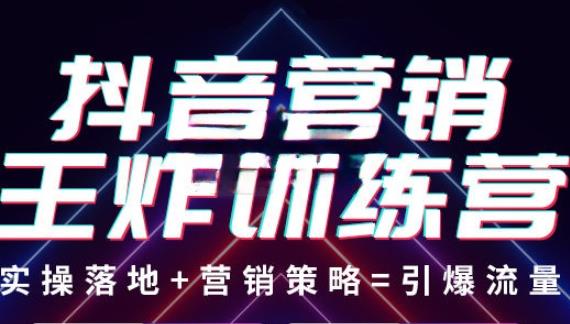 抖音营销王炸训练营，实操落地+营销策略=引爆流量（价值8960元）-电脑资源自留地