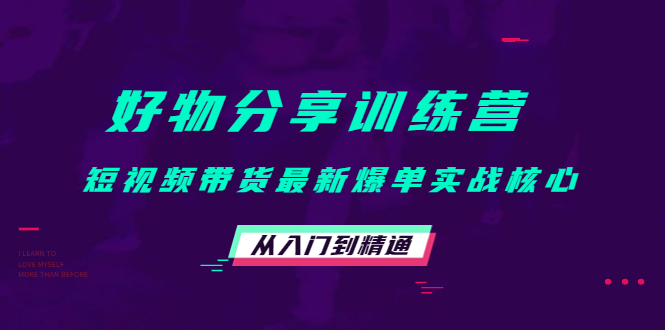 好物分享训练营：短视频带货最新爆单实战核心，从入门到精通-电脑资源自留地