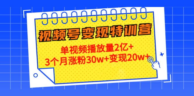 21天视频号变现特训营：单视频播放量2亿+3个月涨粉30w+变现20w+（第14期）-电脑资源自留地