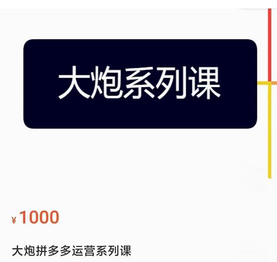 大炮拼多多运营系列课，各类​玩法合集，拼多多运营玩法实操-电脑资源自留地