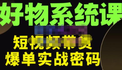大嘴·好物短视频带货解析，学完你将懂的短视频带货底层逻辑，做出能表现的短视频-电脑资源自留地