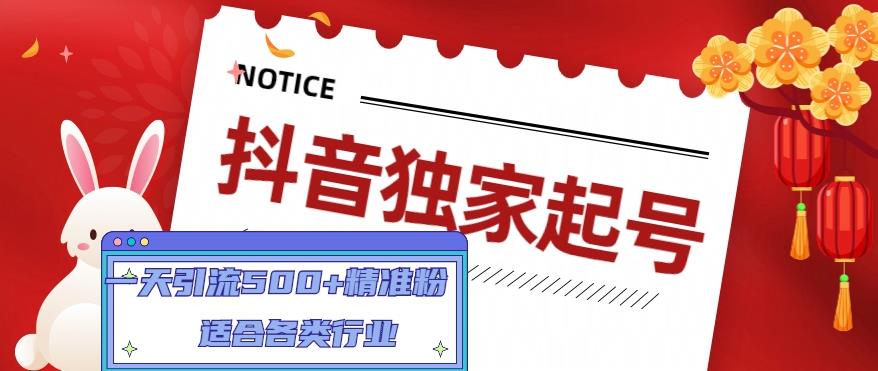 抖音独家起号，一天引流500+精准粉，适合各类行业（9节视频课）-电脑资源自留地