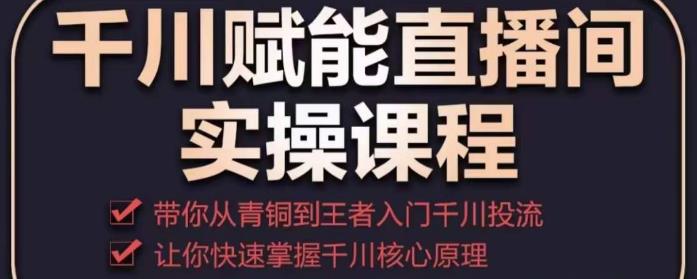 千川赋能直播间实操课程，带你从青铜到王者的入门千川投流，让你快速掌握千川核心原理-电脑资源自留地