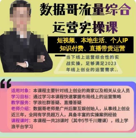数据哥流量综合运营实操课：短视频、本地生活、个人IP知识付费、直播带货运营-电脑资源自留地