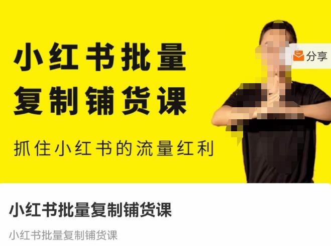 张宾·小红书批量复制铺货课，抓住小红书的流量红利 （更新2023年2月）-电脑资源自留地