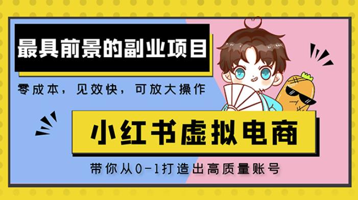 小红书蓝海大市场虚拟电商项目，手把手带你打造出日赚2000+高质量红薯账号-电脑资源自留地