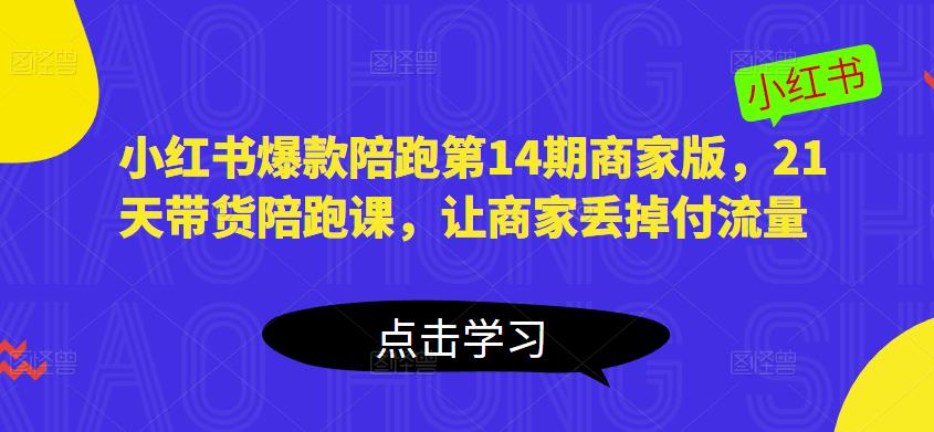 小红书爆款陪跑第14期商家版，21天带货陪跑课，让商家丢掉付流量-电脑资源自留地