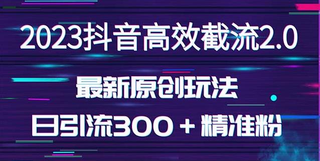 日引300＋创业粉，独家抖音高效截流2.0玩法（价值1280）-电脑资源自留地