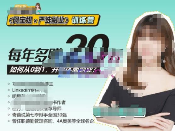 《阿宝姐×严选副业》训练营【Plus版】12期，帮助你找准适合自己的副业，开启斜杠人生-电脑资源自留地