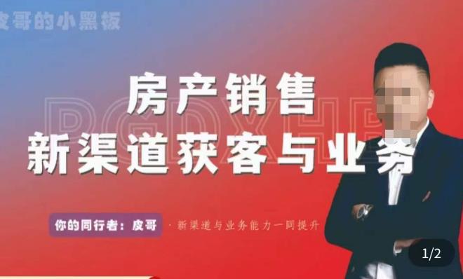 皮哥·房产销售新渠道获客与业务，​打造新时代房产经纪达人，助力行业新人成长为业内精英-电脑资源自留地