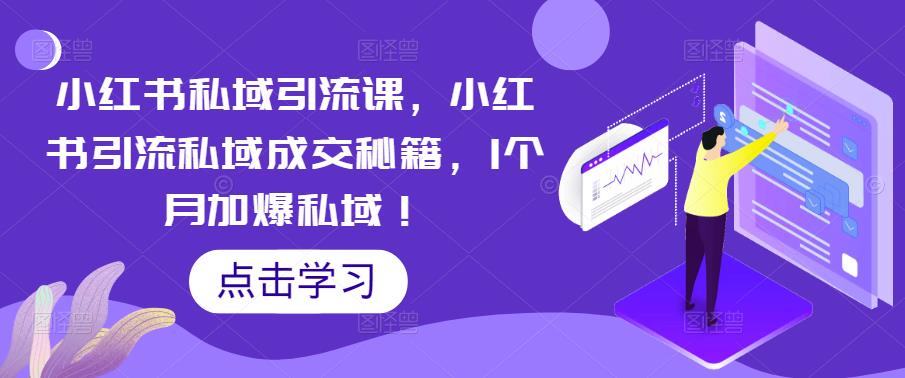 小红书私域引流课，小红书引流私域成交秘籍，1个月加爆私域！-电脑资源自留地