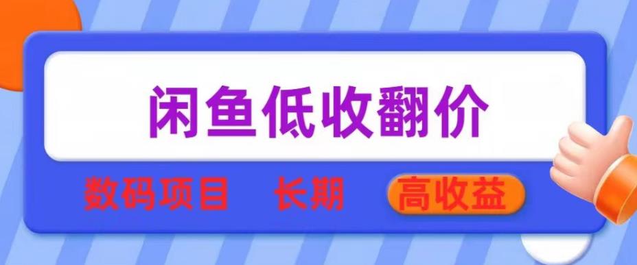 闲鱼低收翻价数码暴利项目，长期高收益【揭秘】-电脑资源自留地