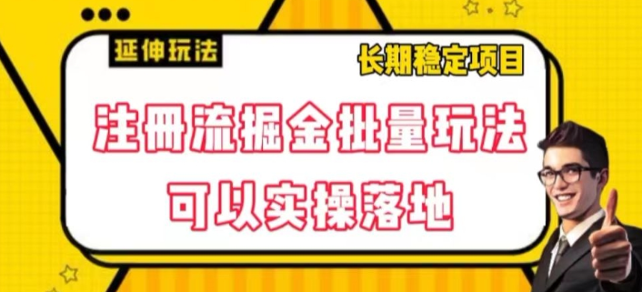 注册流掘金批量玩法，可以实操落地【揭秘】-电脑资源自留地