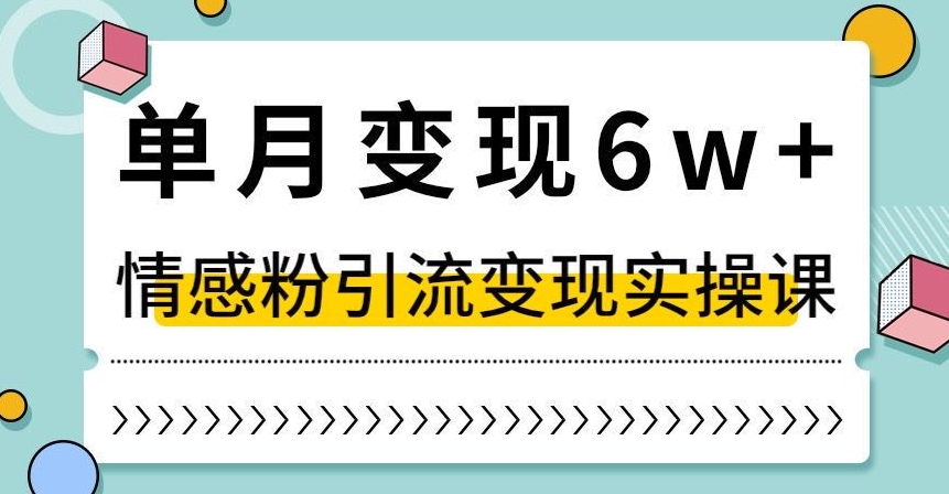 单月变现6W+，抖音情感粉引流变现实操课，小白可做，轻松上手，独家赛道【揭秘】-电脑资源自留地
