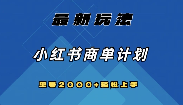 全网首发，小红书商单计划最新玩法，单号2000+可扩大可复制【揭秘】-电脑资源自留地