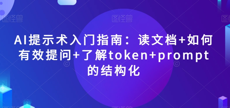 AI提示术入门指南：读文档+如何有效提问+了解token+prompt的结构化【揭秘】-电脑资源自留地