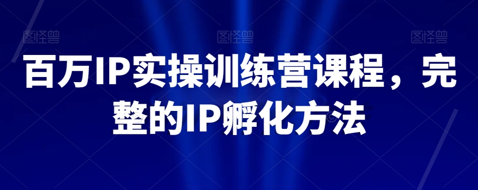 百万IP实操训练营课程，完整的IP孵化方法-电脑资源自留地