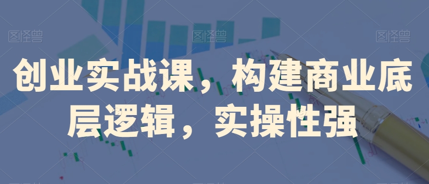 创业实战课，​构建商业底层逻辑，实操性强-电脑资源自留地