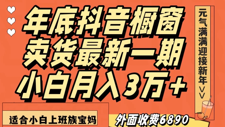 外面收费6890元年底抖音橱窗卖货最新一期，小白月入3万，适合小白上班族宝妈【揭秘】-电脑资源自留地