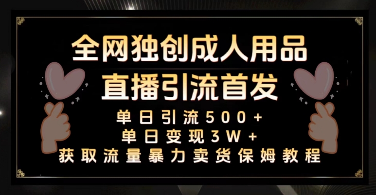 全网独创真人主播+无人直播单日引流500+，橙人用品暴力卖货单日变现3W+保姆似教学2.0【揭秘】-电脑资源自留地