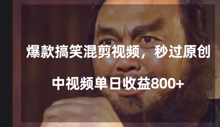 爆款搞笑混剪视频，百分百过原创，单日中视频播放收益800+【揭秘】-电脑资源自留地