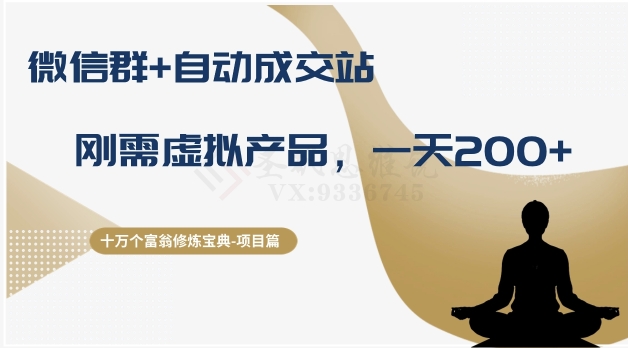 十万个富翁修炼宝典之8.微信群+自动成交站，刚需虚拟产品，一天200+-电脑资源自留地