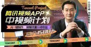 冷门项目，腾讯视频中视频计划，AI一键制作，刷爆流量分成，日收益2000+【揭秘】-电脑资源自留地