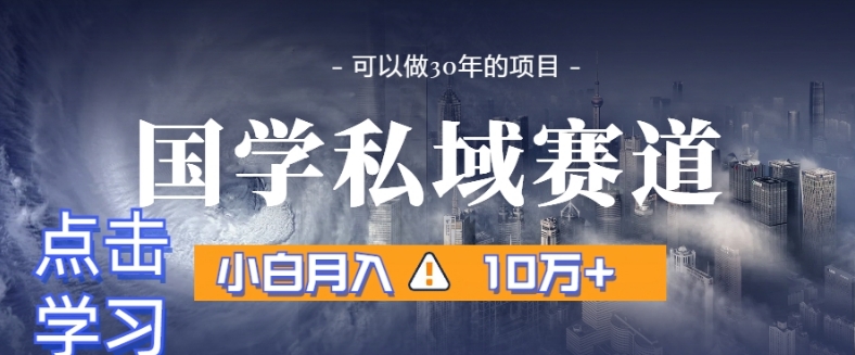 暴力国学私域赛道，小白月入10万+，引流+转化完整流程【揭秘】-电脑资源自留地