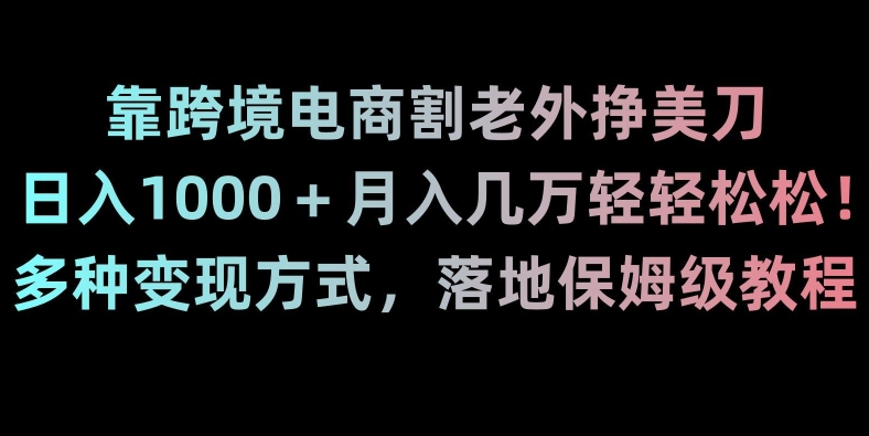 靠跨境电商割老外挣美刀，日入1000＋月入几万轻轻松松！多种变现方式，落地保姆级教程【揭秘】-电脑资源自留地
