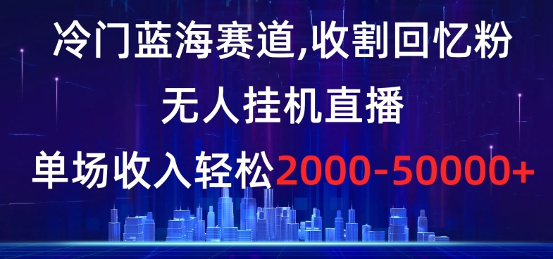 冷门蓝海赛道，收割回忆粉，无人挂机直播，单场收入轻松2000-5w+【揭秘】-电脑资源自留地