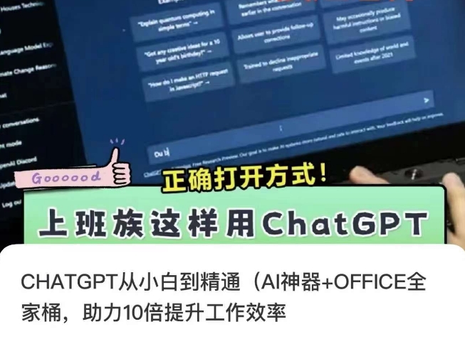 CHATGPT从小白到精通，AI神器+OFFICE全家桶，助力10倍提升工作效率-电脑资源自留地