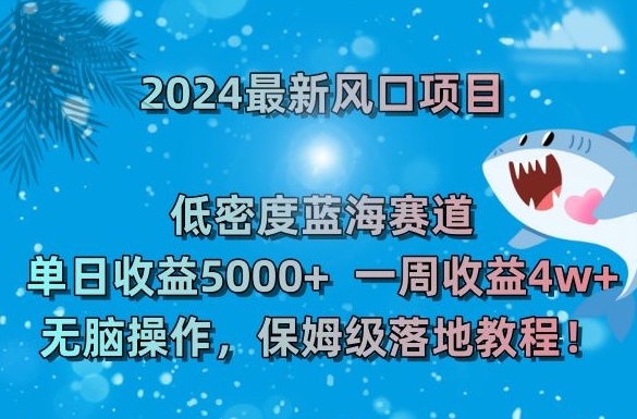 2024最新风口项目，低密度蓝海赛道，单日收益5000+，一周收益4w+！【揭秘】-电脑资源自留地