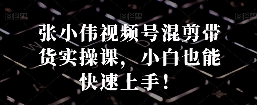 张小伟视频号混剪带货实操课，小白也能快速上手！-电脑资源自留地